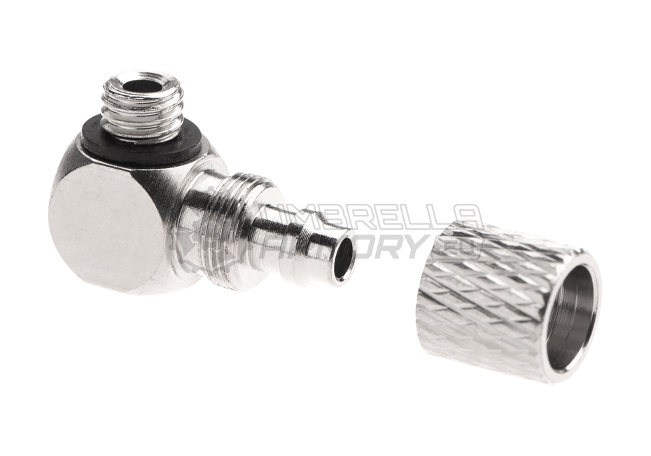 HPA 6mm Hose Coupling with Screwed Catch 90 Degree - Outer M5 Thread (EpeS)