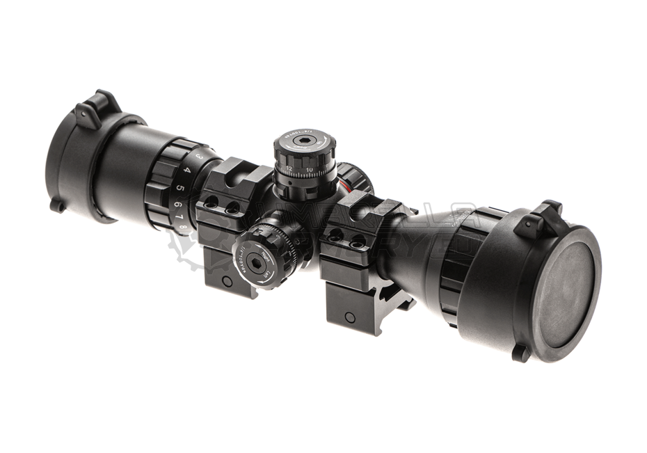 3-9x32 1" BugBuster Scope AO RGB Mil-dot With QD Rings (Leapers)