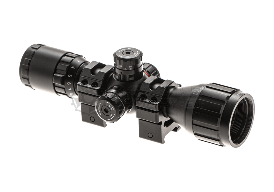 3-9x32 1" BugBuster Scope AO RGB Mil-dot With QD Rings (Leapers)