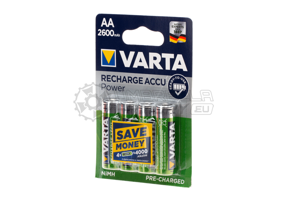 AA Rechargable 2600mAh 4pcs (Varta)