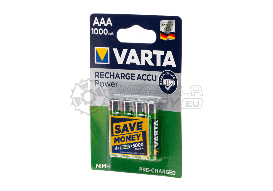 AAA Rechargable 1000mAh 4pcs (Varta)