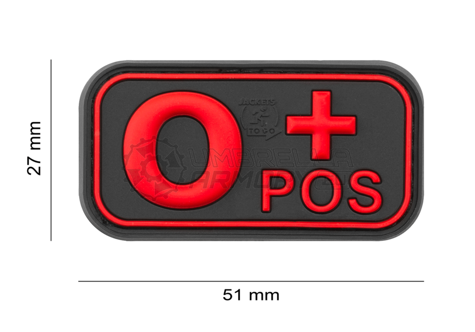 Bloodtype Rubber Patch 0 Pos (JTG)