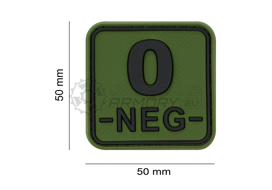 Bloodtype Square Rubber Patch 0 Neg (JTG)
