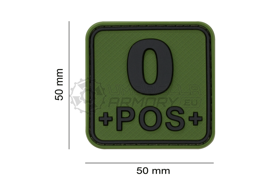 Bloodtype Square Rubber Patch 0 Pos (JTG)
