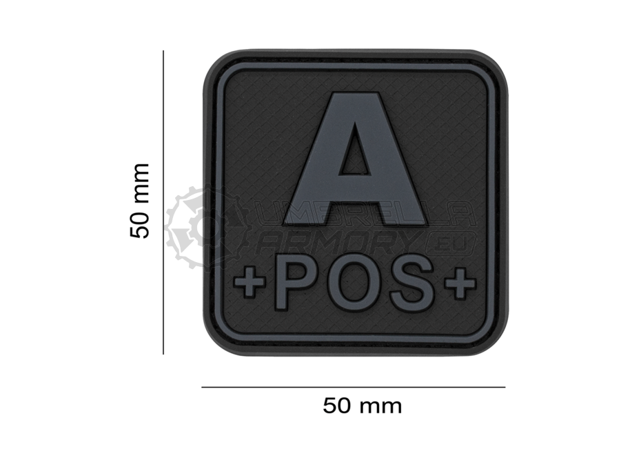 Bloodtype Square Rubber Patch A Pos (JTG)