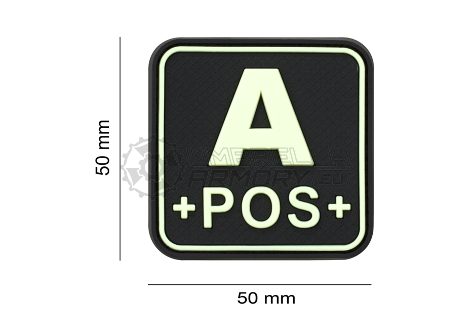 Bloodtype Square Rubber Patch A Pos (JTG)