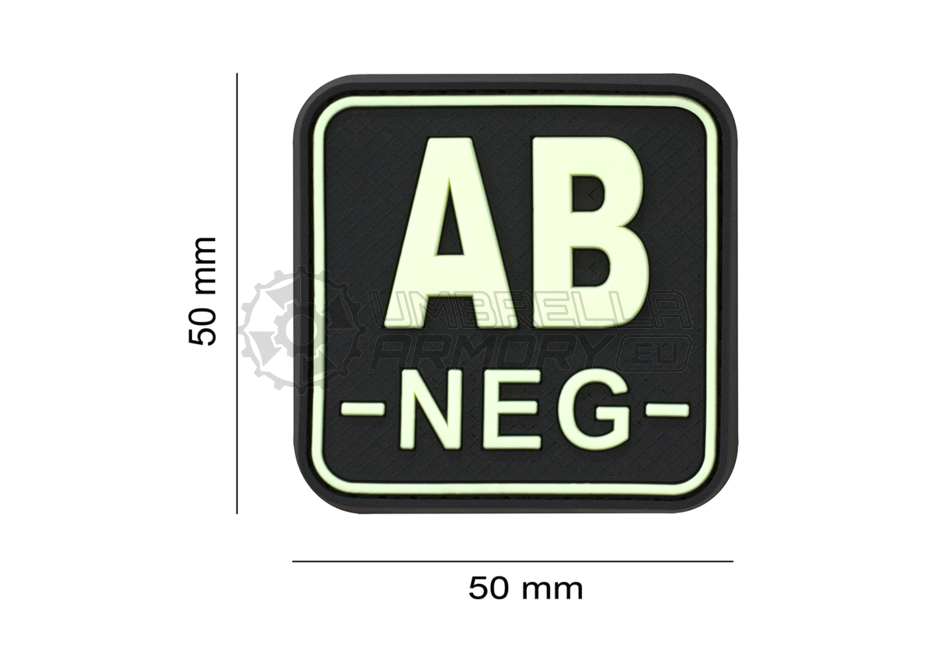 Bloodtype Square Rubber Patch AB Neg (JTG)