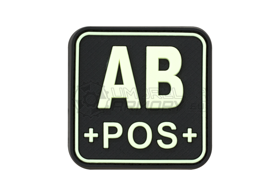 Bloodtype Square Rubber Patch AB Pos (JTG)