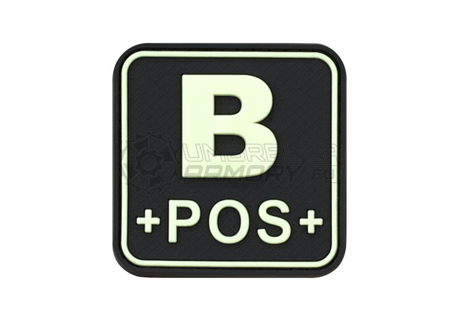 Bloodtype Square Rubber Patch B Pos (JTG)