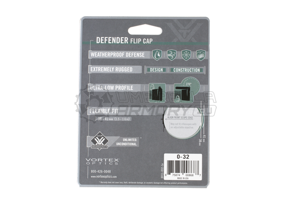 Defender Flip-Cap Objective 38mm - 41mm (Vortex Optics)