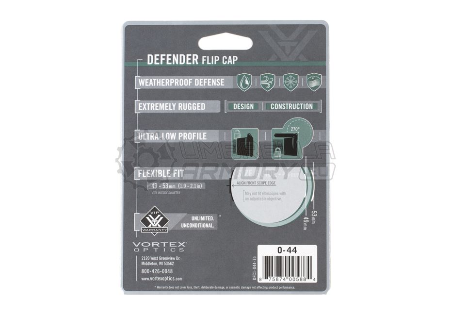 Defender Flip-Cap Objective 49mm - 53mm (Vortex Optics)