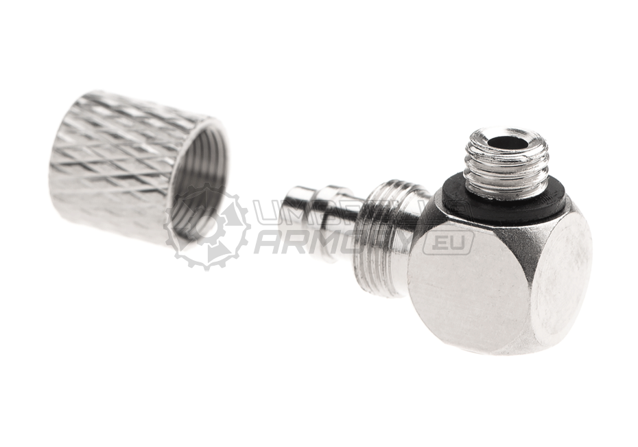 HPA 6mm Hose Coupling with Screwed Catch 90 Degree - Outer M5 Thread (EpeS)