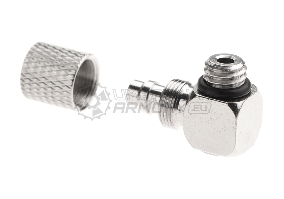 HPA 6mm Hose Coupling with Screwed Catch 90 Degree - Outer M6 Thread (EpeS)