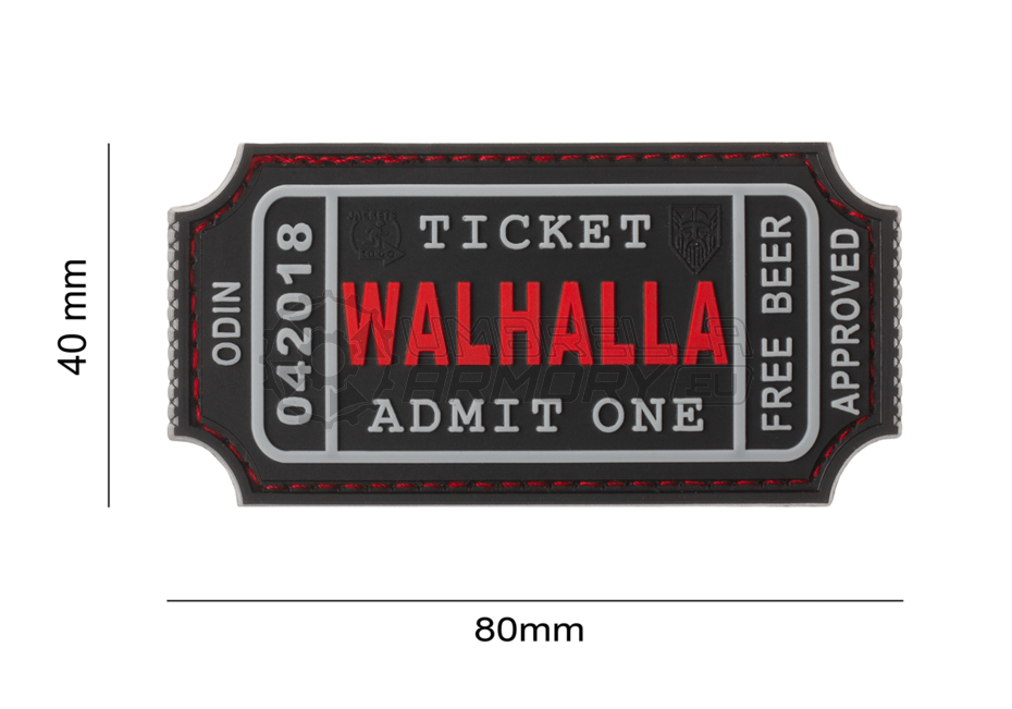 Large Walhalla Ticket Rubber Patch (JTG)