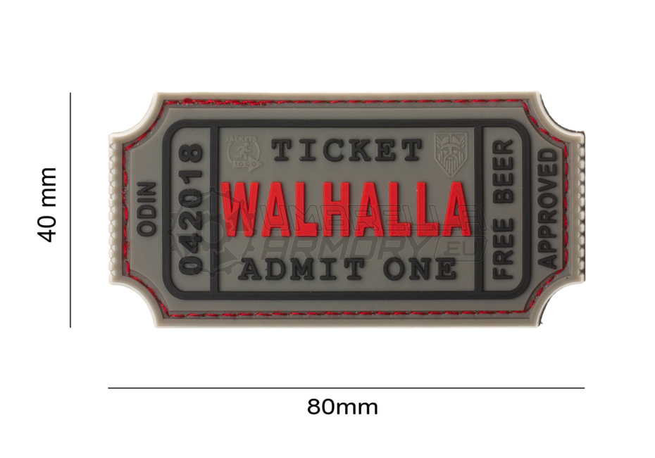 Large Walhalla Ticket Rubber Patch (JTG)